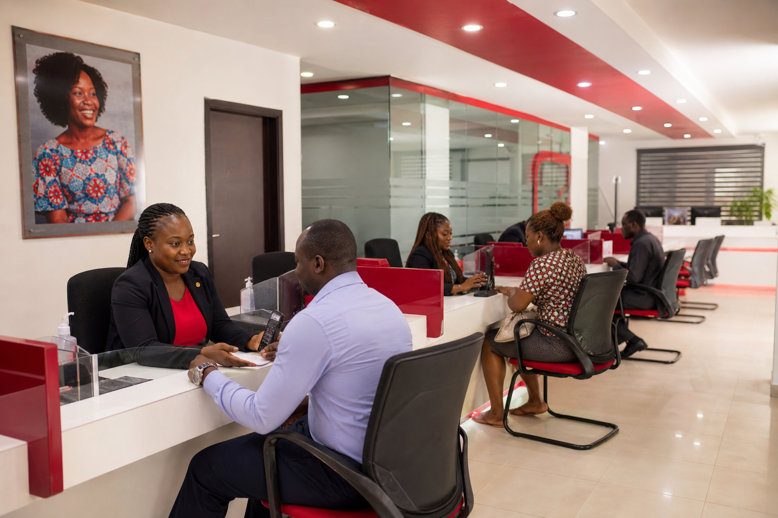 Agence bancaire moderne au Mali